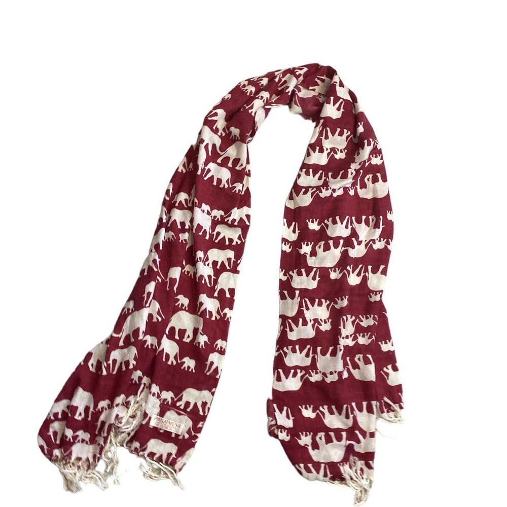 red scarf with white